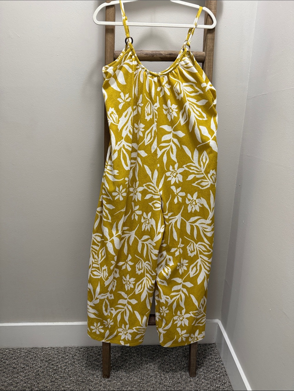 Yellow Floral Wide-Leg Jumpsuit